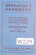Western Machine-Western Machine Tool, StepToe Shapers, Install & Operations Manual Year (1952)-StepToe-01